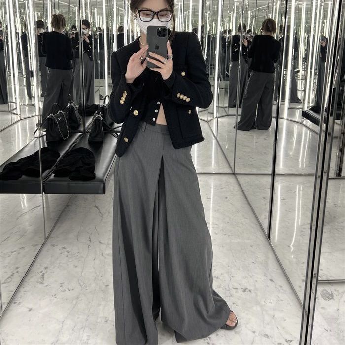 Jiashucheng Quần Ống Rộng Mỏng Cỡ Lớn Phong Cách Mùa Hè Thông Thường