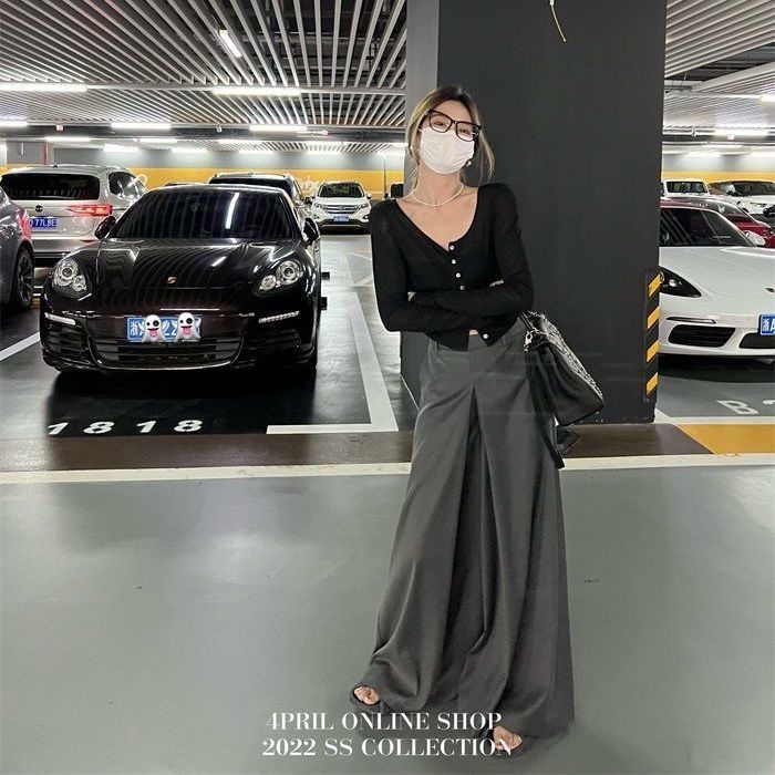 Jiashucheng Quần Ống Rộng Mỏng Cỡ Lớn Phong Cách Mùa Hè Thông Thường