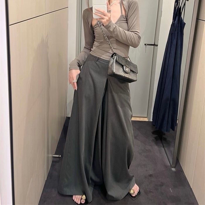 Jiashucheng Quần Ống Rộng Mỏng Cỡ Lớn Phong Cách Mùa Hè Thông Thường