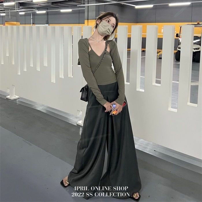 Jiashucheng Quần Ống Rộng Mỏng Cỡ Lớn Phong Cách Mùa Hè Thông Thường