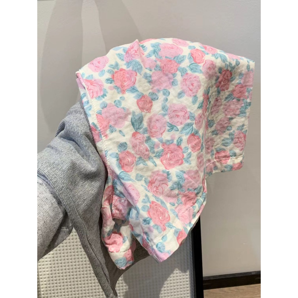 Jiashucheng Quần Short Lưng Cao Ống Rộng Họa Tiết Hoa Nhỏ Dễ Thương Thời Trang Mùa Hè Cho Nữ