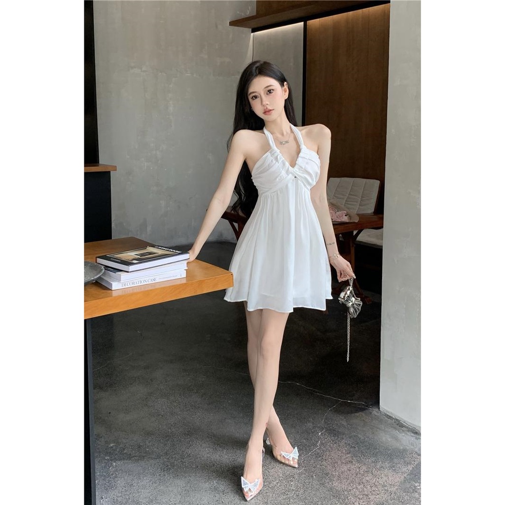 Jiashucheng Đầm Hai Dây Cổ Chữ V Dáng Ôm Thời Trang Quyến Rũ Cho Nữ