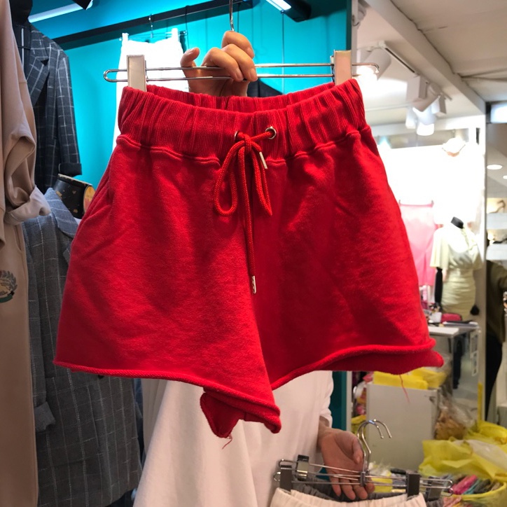 Jiashucheng Quần Short Lưng Cao Ống Rộng Phối Dây Rút Phong Cách Dongdaemun Hàn Quốc Thời Trang Mùa Hè Mới Cho Nữ