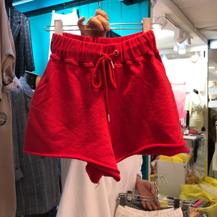 Jiashucheng Quần Short Lưng Cao Ống Rộng Phối Dây Rút Phong Cách Dongdaemun Hàn Quốc Thời Trang Mùa Hè Mới Cho Nữ