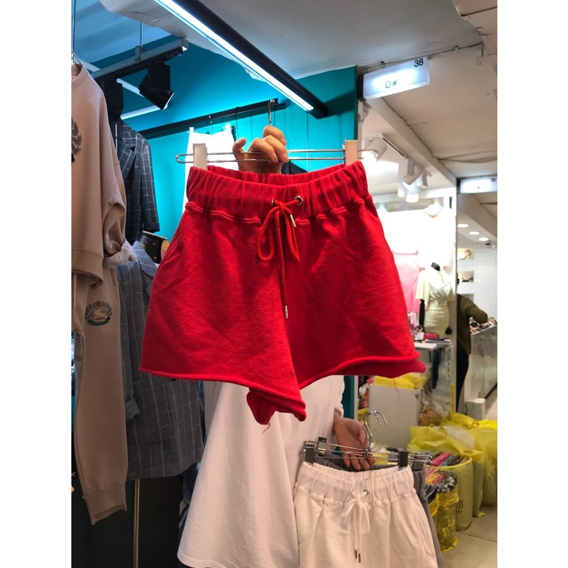 Jiashucheng Quần Short Lưng Cao Ống Rộng Phối Dây Rút Phong Cách Dongdaemun Hàn Quốc Thời Trang Mùa Hè Mới Cho Nữ