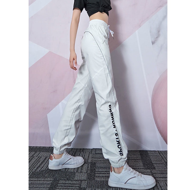 Quần Dài Thể Thao Lưng Cao Dáng Rộng Thời Trang Mùa Hè Cho Nữ