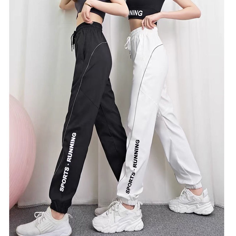 Quần Dài Thể Thao Lưng Cao Dáng Rộng Thời Trang Mùa Hè Cho Nữ