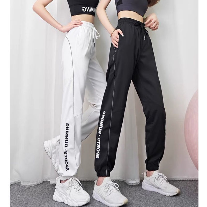 Quần Dài Thể Thao Lưng Cao Dáng Rộng Thời Trang Mùa Hè Cho Nữ