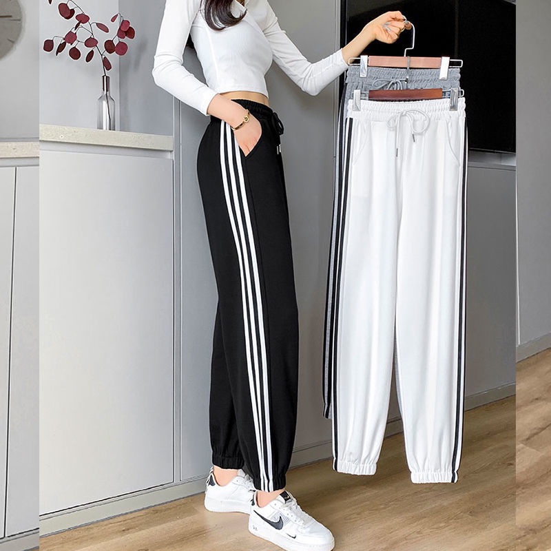 Quần Thể Thao Dài Tới Mắt Cá Chân Dáng Rộng Phong Cách Mới Xuân Thu Dễ Phối Đồ Cho Nữ