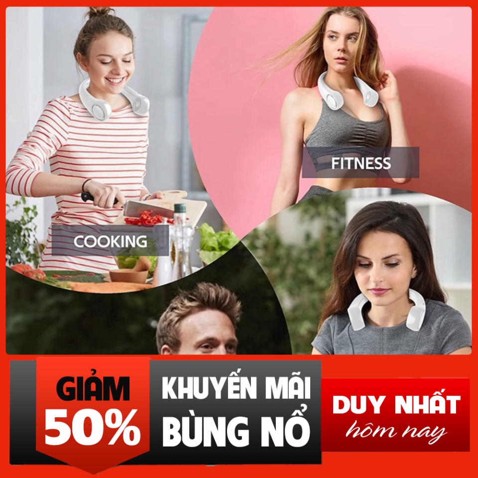 Quạt làm mát mini đeo cổ không cánh có thể sạc lại bằng cổng USB rẻ nhất shopee | BigBuy360 - bigbuy360.vn