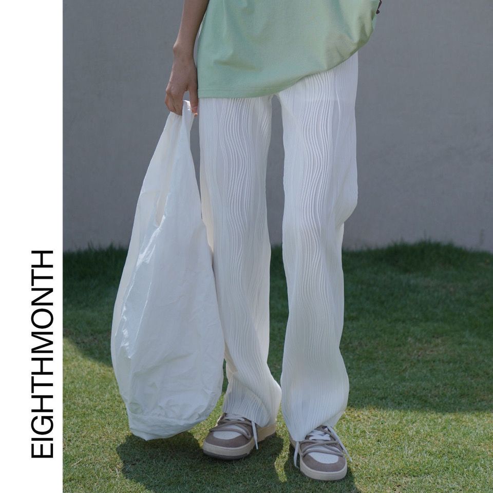 Quần Ống Rộng Lưng Cao Thiết Kế Mỏng Kiểu Dáng Đơn Giản Thiết Kế Mới Thời Trang Mùa Hè Dành Cho Nữ