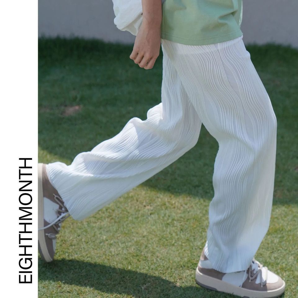 Quần Ống Rộng Lưng Cao Thiết Kế Mỏng Kiểu Dáng Đơn Giản Thiết Kế Mới Thời Trang Mùa Hè Dành Cho Nữ