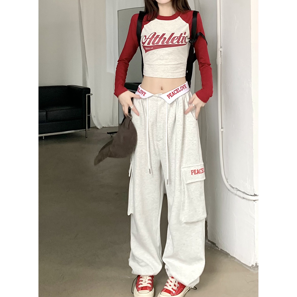 Quần Thể Thao Ống Rộng Lưng Cao Phối Dây Rút Thời Trang Mùa Hè Dành Cho Nữ