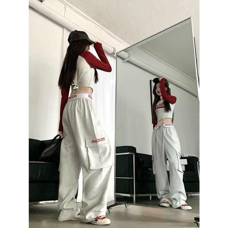 Quần Thể Thao Ống Rộng Lưng Cao Phối Dây Rút Thời Trang Mùa Hè Dành Cho Nữ