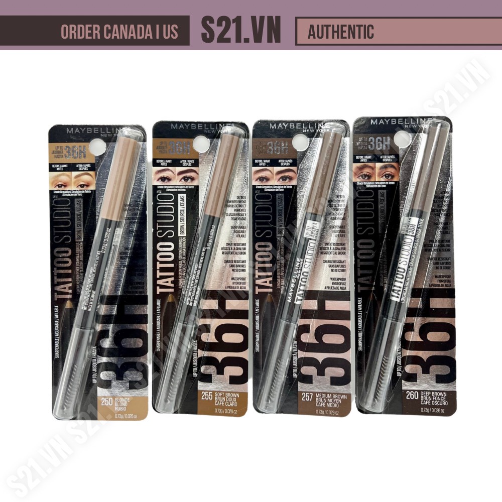 Chì Kẻ Mày Maybelline Tattoo Studio 36H Brow Pigment Pencil 0.73g