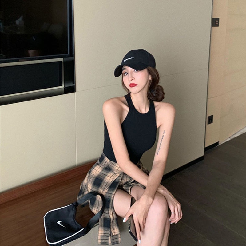 Jiashucheng Bộ Áo Vest + Chân Váy Ngắn Ôm Dáng Họa Tiết Kẻ Sọc Phong Cách Hàn Quốc Thời Trang Mùa Hè Mới Cho Nữ