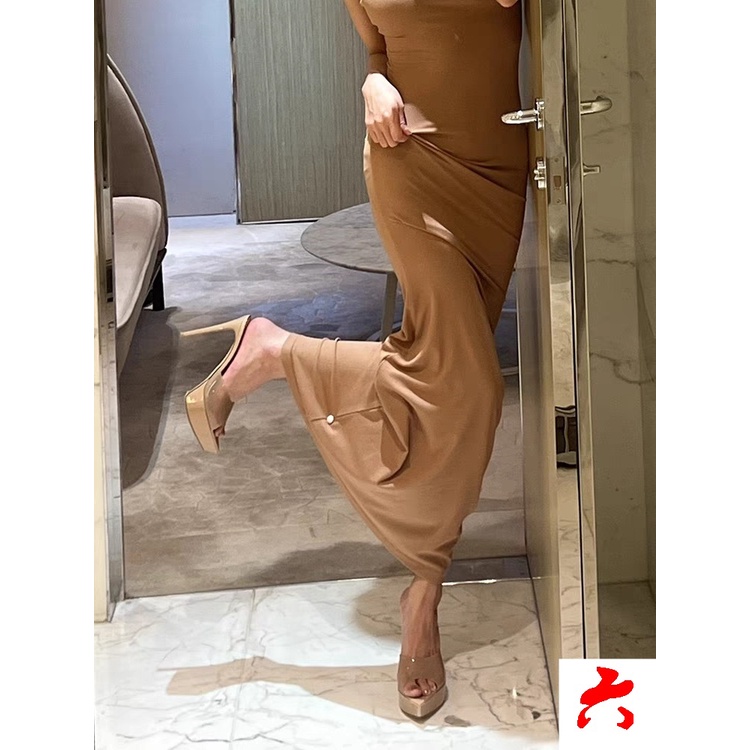 Dép Cao Gót Đế Dày Quai Trong Suốt Thời Trang Xuân Hè 2023 Cho Nữ