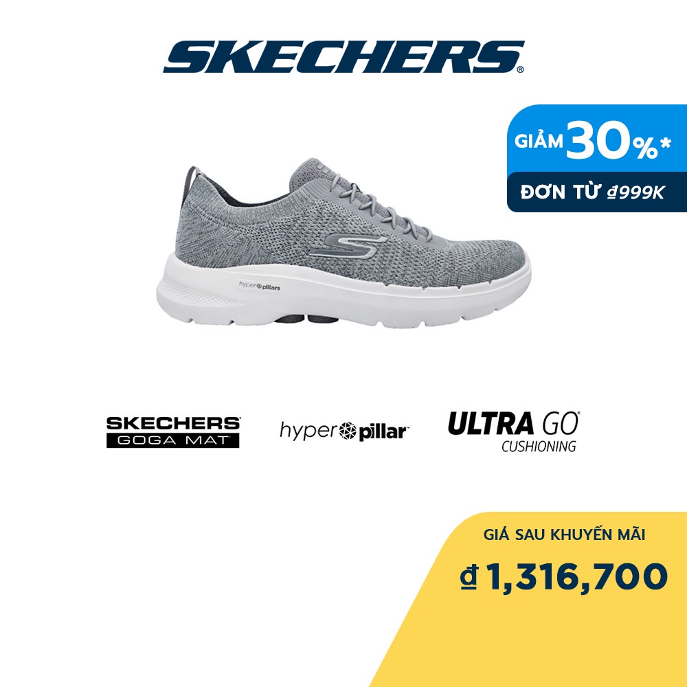 Skechers Nam Giày Thể Thao Đi Bộ GOwalk 6 Walking Air-Cooled Goga Mat - 216275-GRY