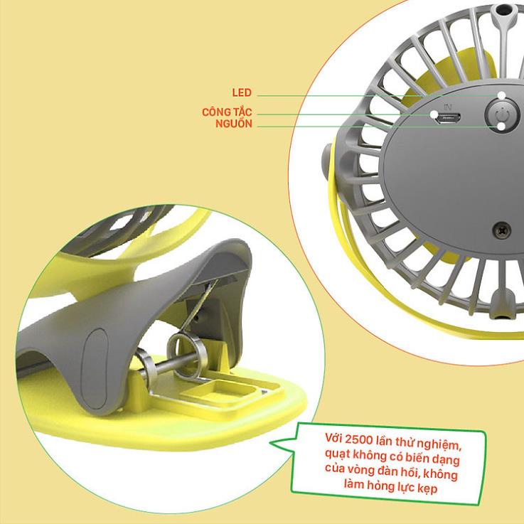 Quạt tích điện mini, quạt cho em bé, quạt trong văn phòng và du lịch -NTQNI