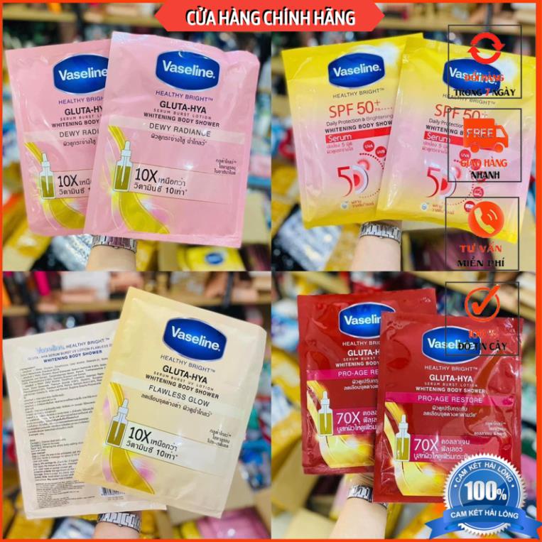 Gói tắm trắng da toàn thân Vaseline Healthy bright Gluta-Hya Whitening Body Shower Gói 120g - DORIS