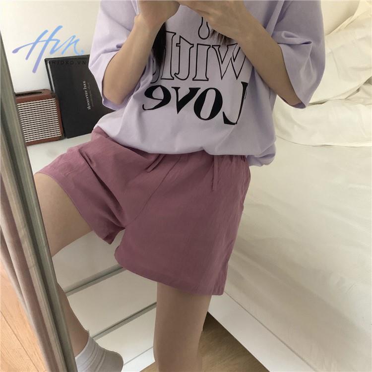 Quần Short Ngủ Bằng Cotton Linen Lưng Thun Dáng Rộng Thời Trang Mùa Hè Dành Cho Nữ