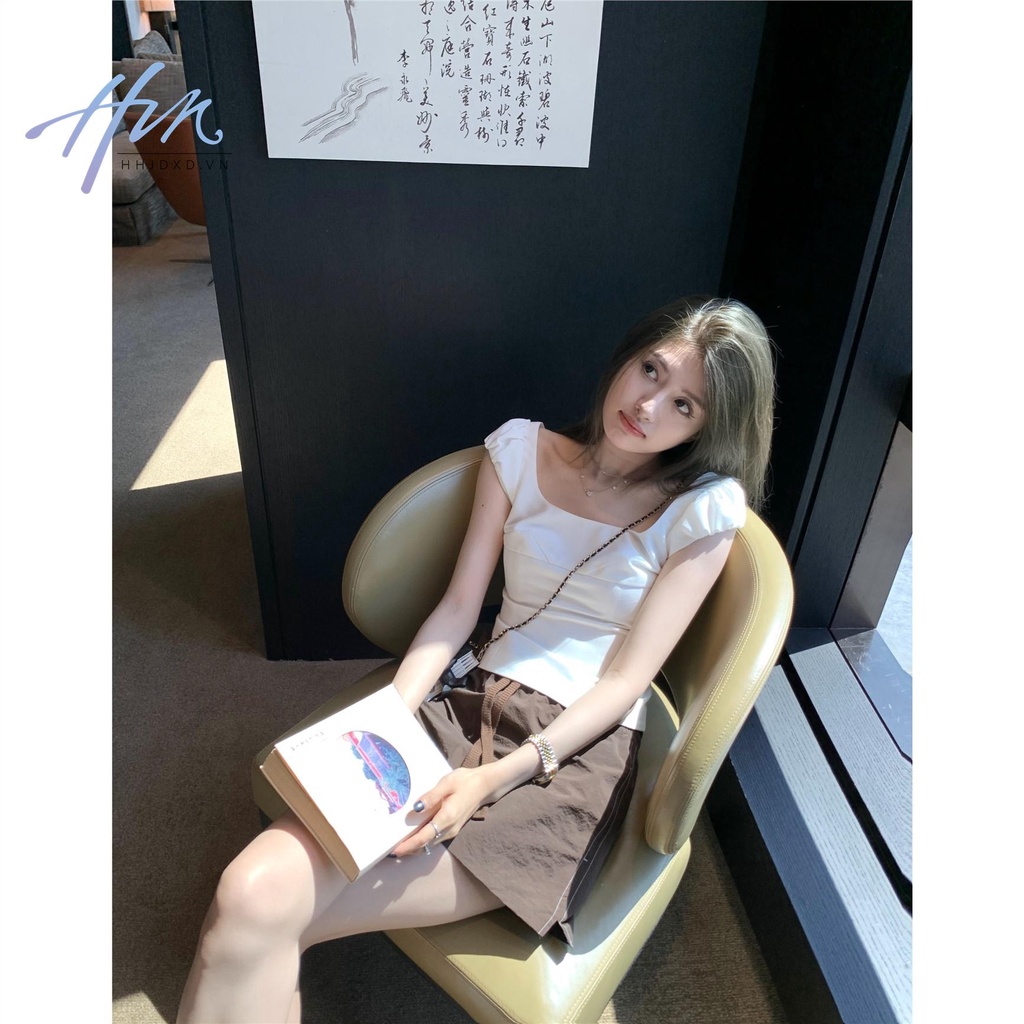 Áo Kiểu Tay Phồng Thiết Kế Cỡ Nhỏ Phong Cách Pháp Thời Trang Hè Cá Tính Cho Nữ