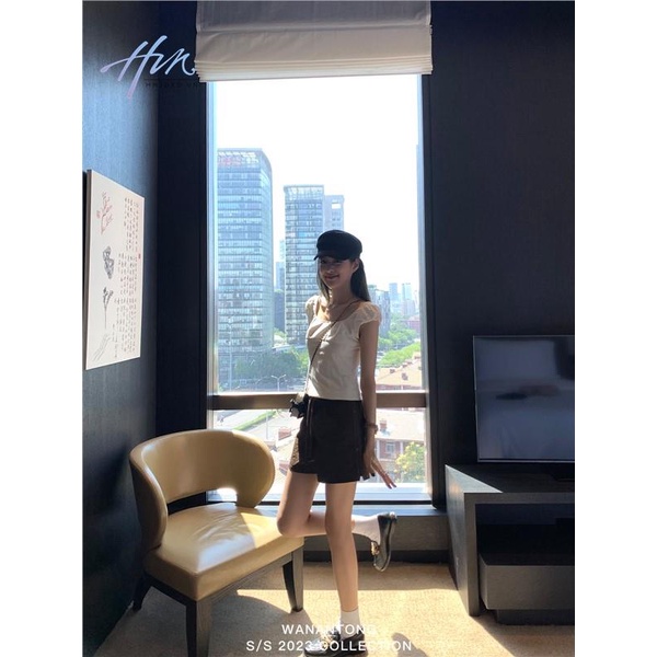 Áo Kiểu Tay Phồng Thiết Kế Cỡ Nhỏ Phong Cách Pháp Thời Trang Hè Cá Tính Cho Nữ