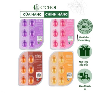 Serum dưỡng tóc ellips vitamin hair vitamin moroccan oil c'choi ellips vỉ 12 viên