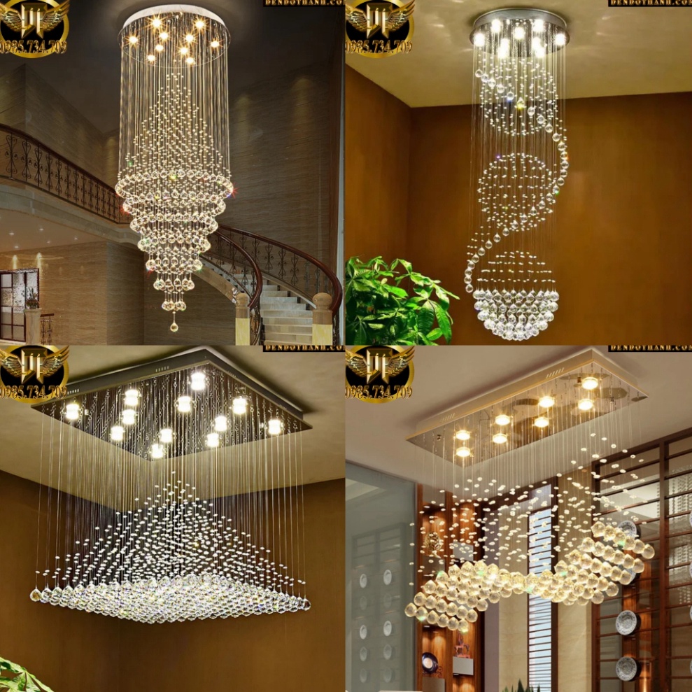 Đèn thả phale thông tầng, thả sảnh phòng khách,bàn ăn phale xịn đế inox cao cấp tạo không gian sang trọng DDT TP20
