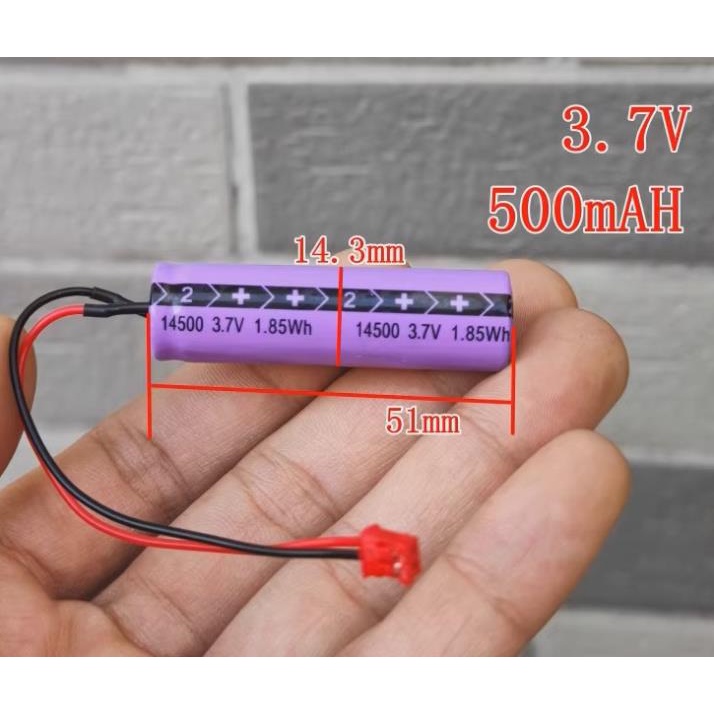 Pin lithium 14500 điện dung 3,7V 500mA 3C