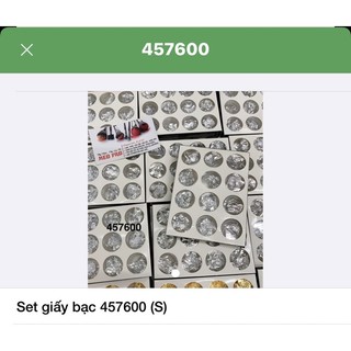 set giấy nhún (giấy bạc) 12 hũ trang trí móng