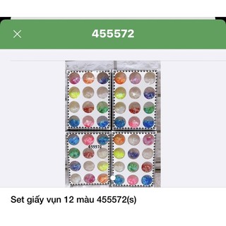 set giấy nhún (giấy bạc) 12 hũ trang trí móng
