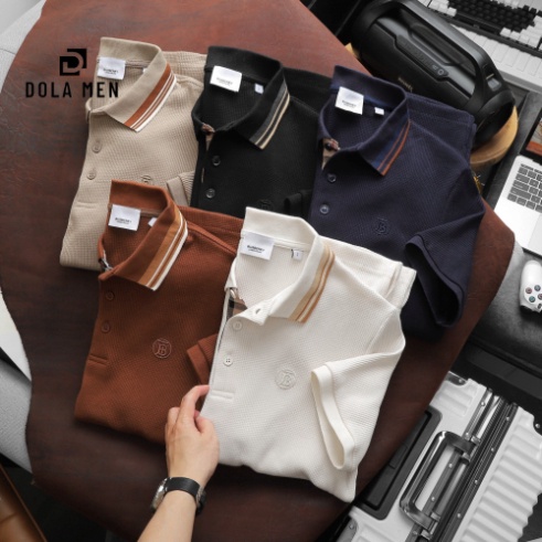 Áo Polo Nam Burberry viền cổ LONDON ENGLAND Form Regular Giấu Bụng Mắt Cá Mập Mát Hàng Xuất Xịn 5 Màu Cao Cấp DV
