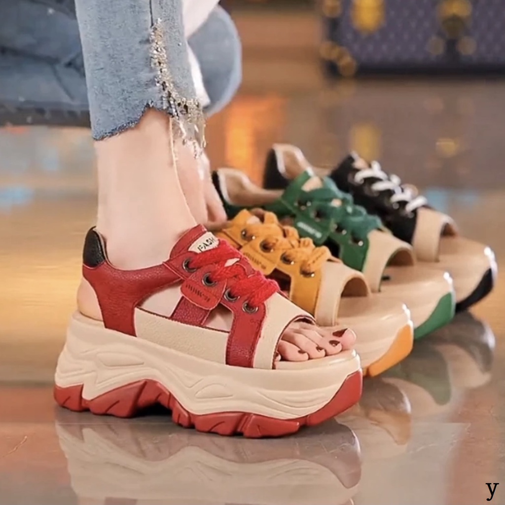Sandal Đế Xuồng Dày Dặn Hở Ngón Màu Trơn Thời Trang Mùa Hè 2023 Phong Cách Mới Dành Cho Nữ