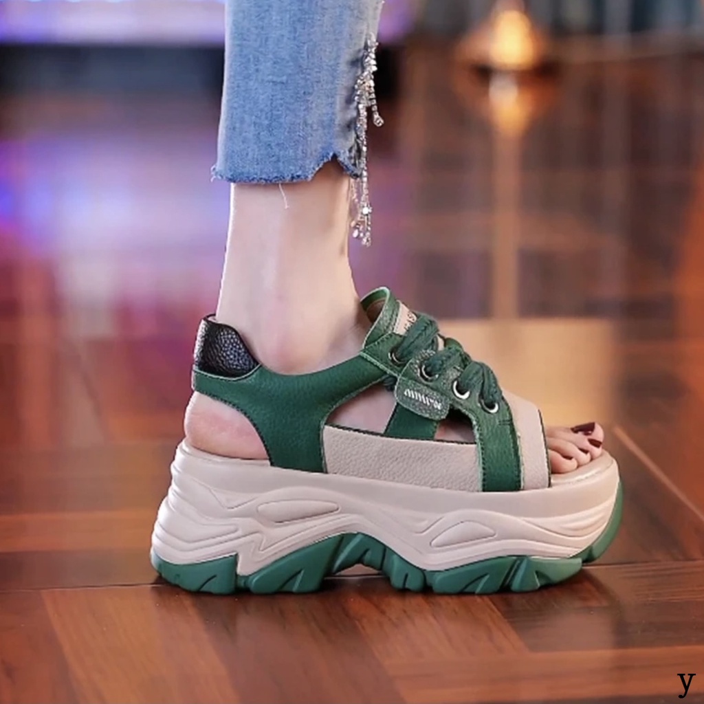 Sandal Đế Xuồng Dày Dặn Hở Ngón Màu Trơn Thời Trang Mùa Hè 2023 Phong Cách Mới Dành Cho Nữ