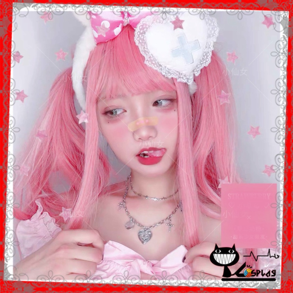 [Sẵn] Wig/Tóc giả siêu yêu màu hồng baby dài thẳng teen/lolita/cosplay B8037T [Miu Cosplay 05]