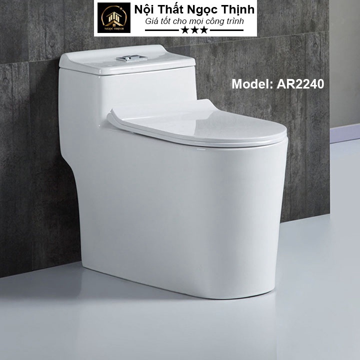Freeship  Bồn cầu đúc liền khối men sứ Nano Arino AR-2240 hàng chính hãng xả xoáy kép siêu mạnh sale hè