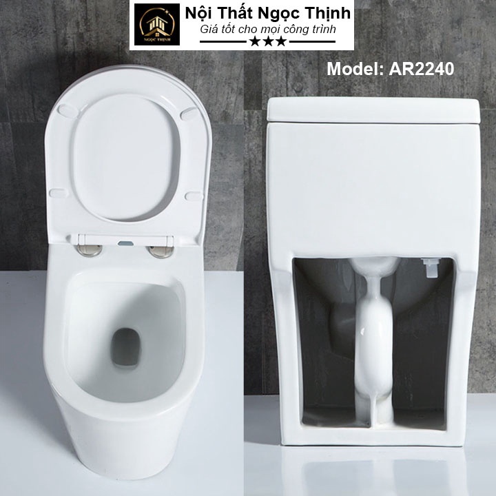 Freeship  Bồn cầu đúc liền khối men sứ Nano Arino AR-2240 hàng chính hãng xả xoáy kép siêu mạnh sale hè