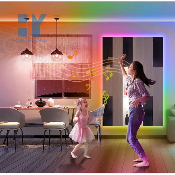 Bộ đèn led dây dán RGB 2835 bọc silicon chống nước trang trí decor phòng ngủ