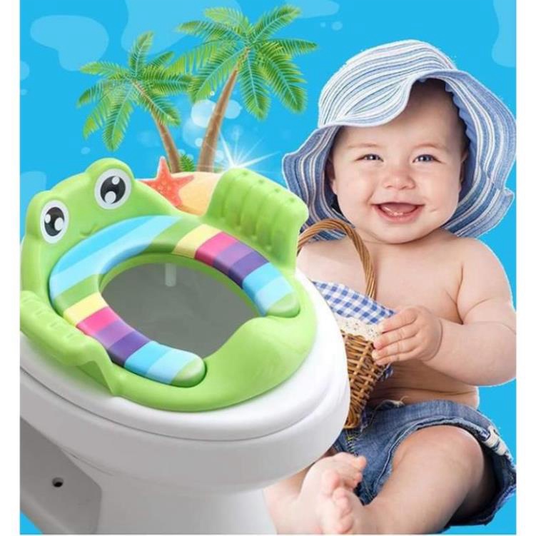 Freeship Bệ thu nhỏ bồn cầu hình ếch ngộ nghĩnh cho bé yêu sale hè 50%