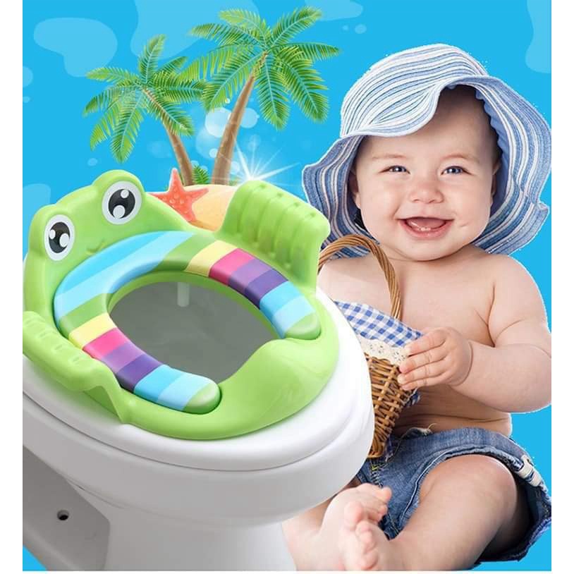 Freeship Bệ thu nhỏ bồn cầu hình ếch ngộ nghĩnh cho bé yêu sale hè 50%