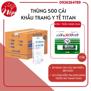 Thùng 500 cái khẩu trang y tế titan 4 lớp 4d người lớn - hộp 10 cái