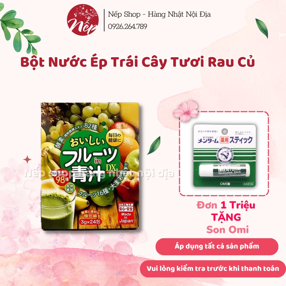 Bột trái cây nước ép rau củ nguyên chất tổng hợp DX (24 gói x 3g)