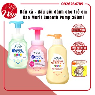 Dầu xả - dầu gội dành cho trẻ em Kao Merit Smooth Pump 360ml