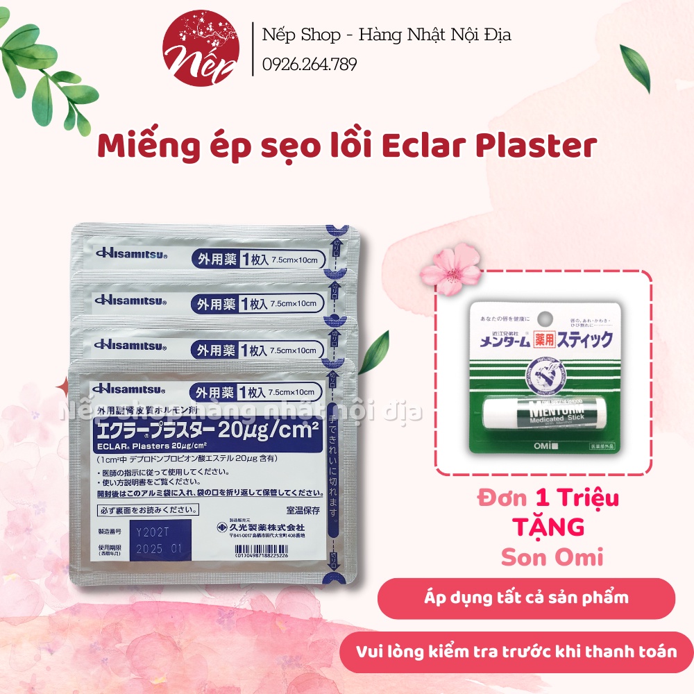 Miếng dán sẹo/ Miếng ép sẹo lồi Eclar Plaster - Hisamitsu Nhật Bản