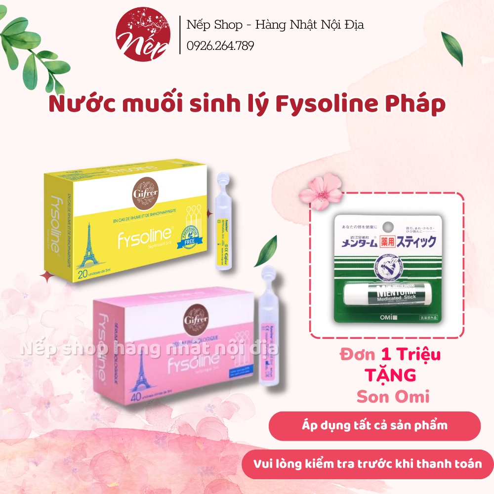 Nước muối sinh lý Fysoline Pháp - Vệ sinh mắt, mũi, miệng [NƯỚC MUỐI SINH LÍ]