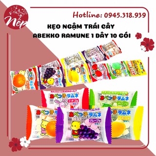 Kẹo ngậm trái cây abekko ramune 1 dây 10 gói