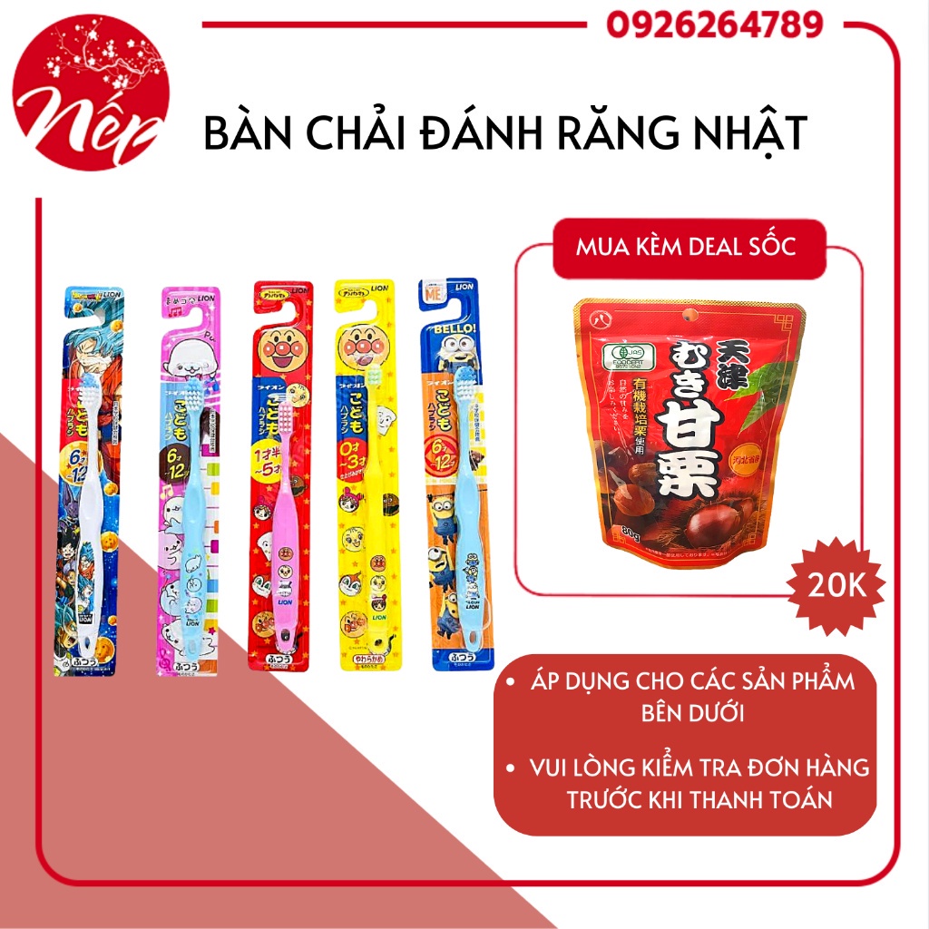 Bàn chải đánh răng Nhật bản cho bé bé từ 6M+