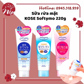 Sữa rửa mặt KOSE Softymo 220g Nội Địa Nhật KOSE Hyaluronic acid collagen white