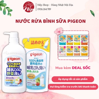 Nước rửa bình sữa Pigeon nội địa Nhật chai 800ml - túi 750ml RỬA BÌNH